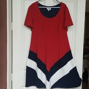 Fabulous Red, White, and Blue A-Line Dress